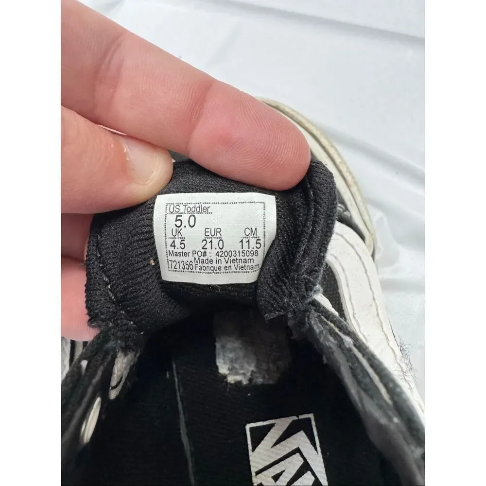 Vans Ward Black and White Slip On Toddler Shoe Size 5